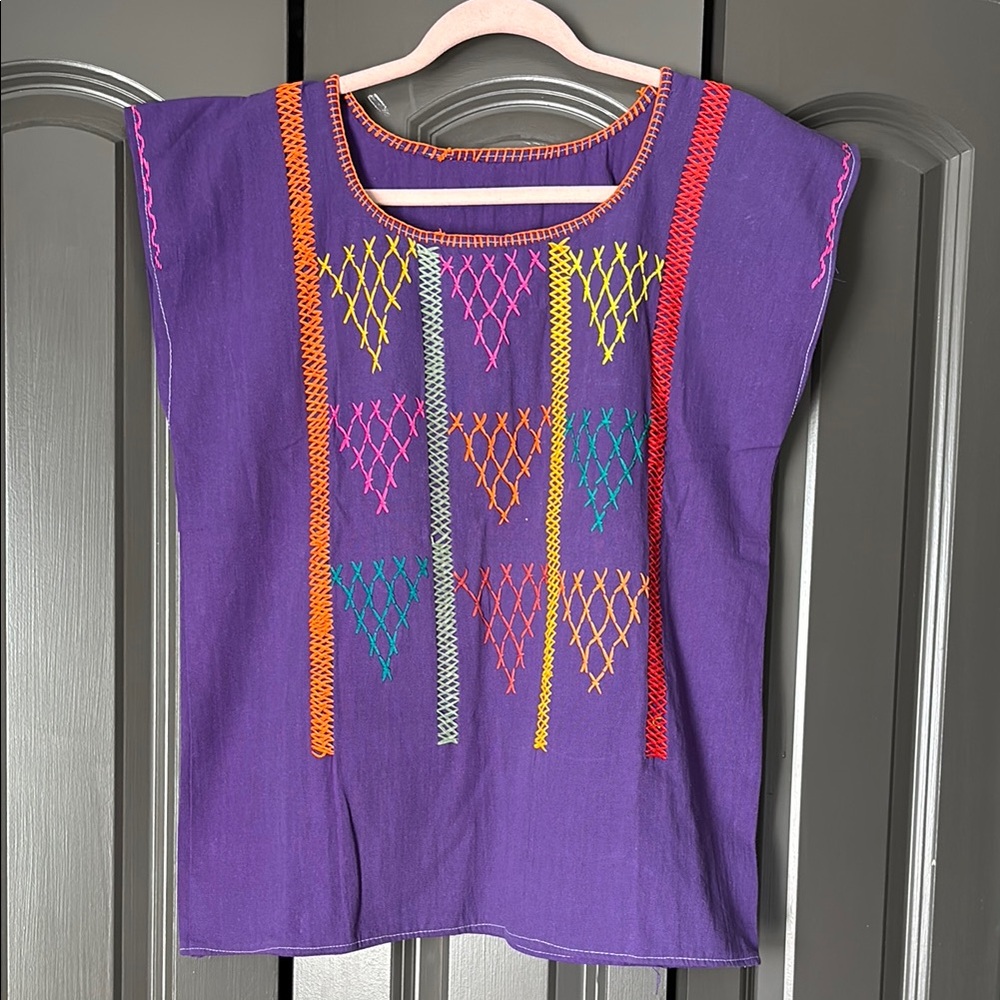 💜From 🇲🇽 Colorful Embroidered Women's Top